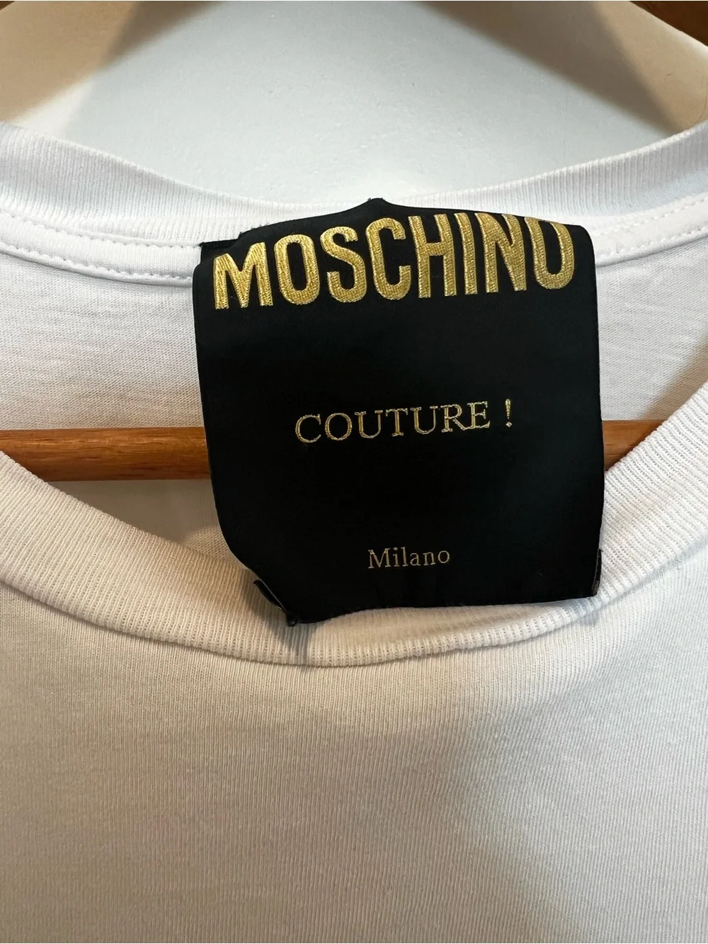 Moschino White T-Shirt with Black Logo